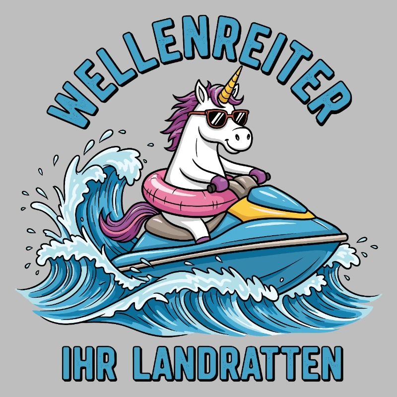 Cooles Jetski Einhorn