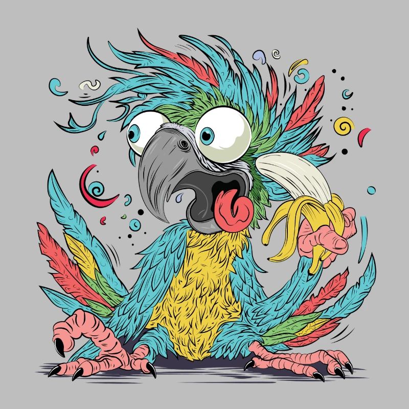 Cuclillo Perroquet Conception de dessin ludique | Coloré