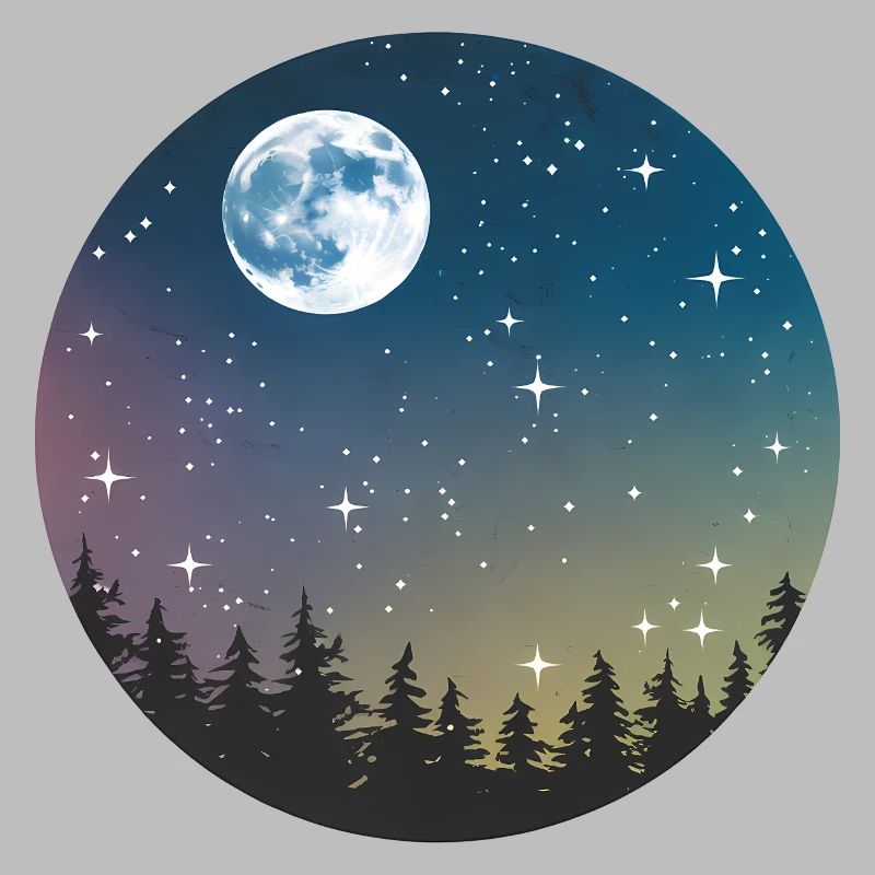 Celestial Night Forest Pattern
