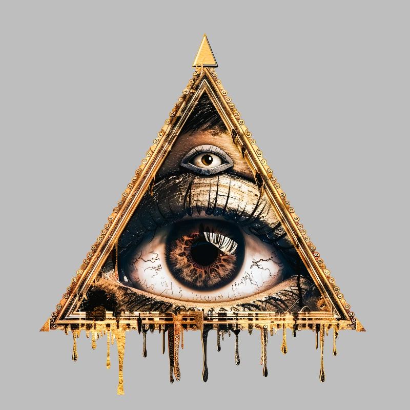 Œil mystique dans triangle doré