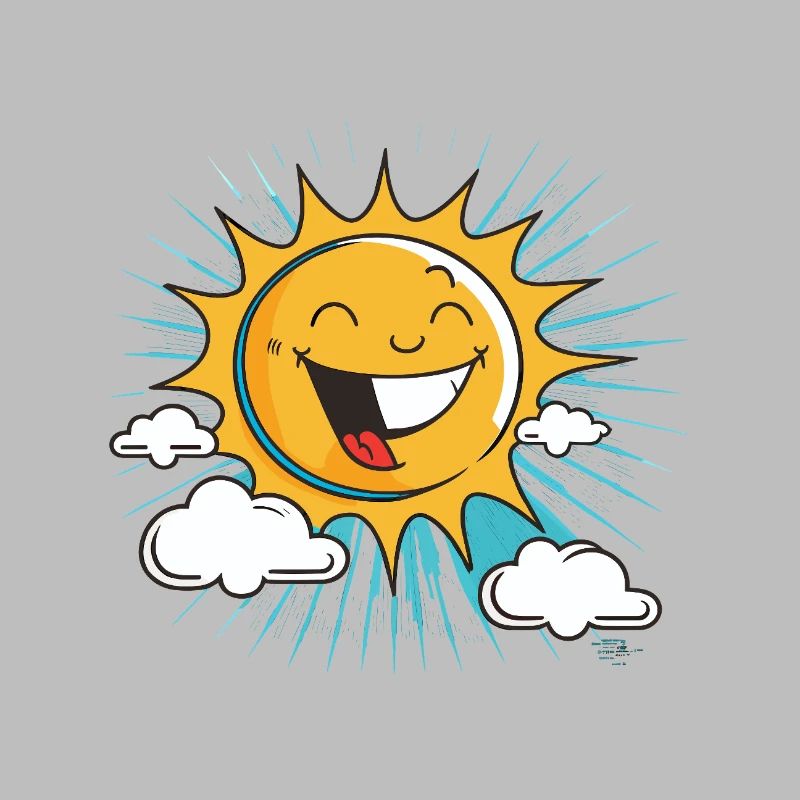 Smiling sun with cloud burst