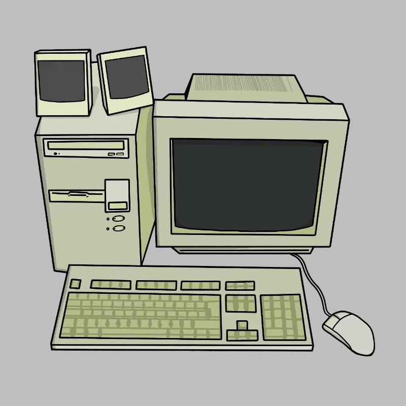 Retro Computer Desk Setup