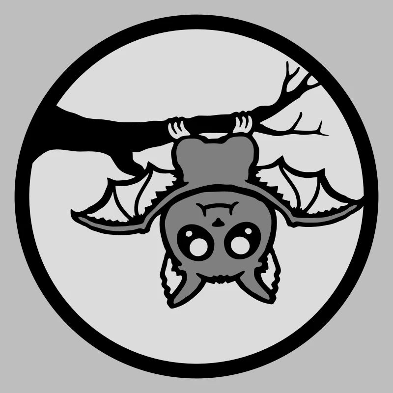 Bat Hanging Moon Branch Halloween Cute Cute