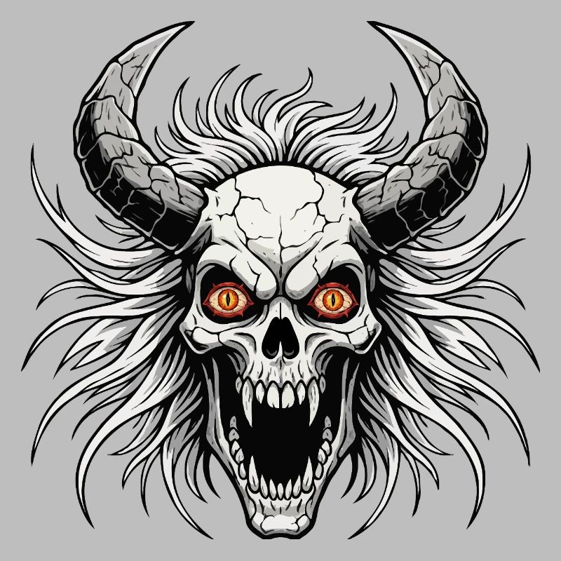 Devil skull with horns