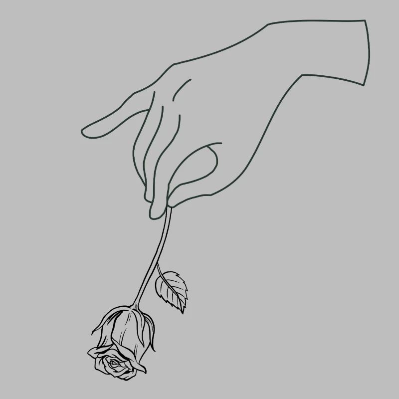 Main avec fleur