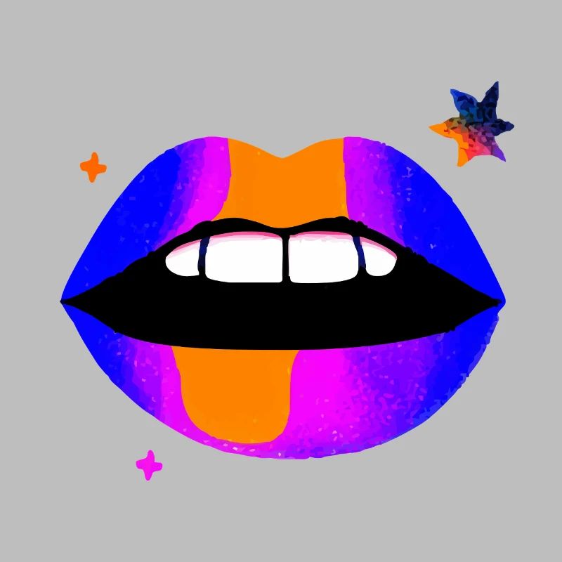 Neon Rainbow Lips