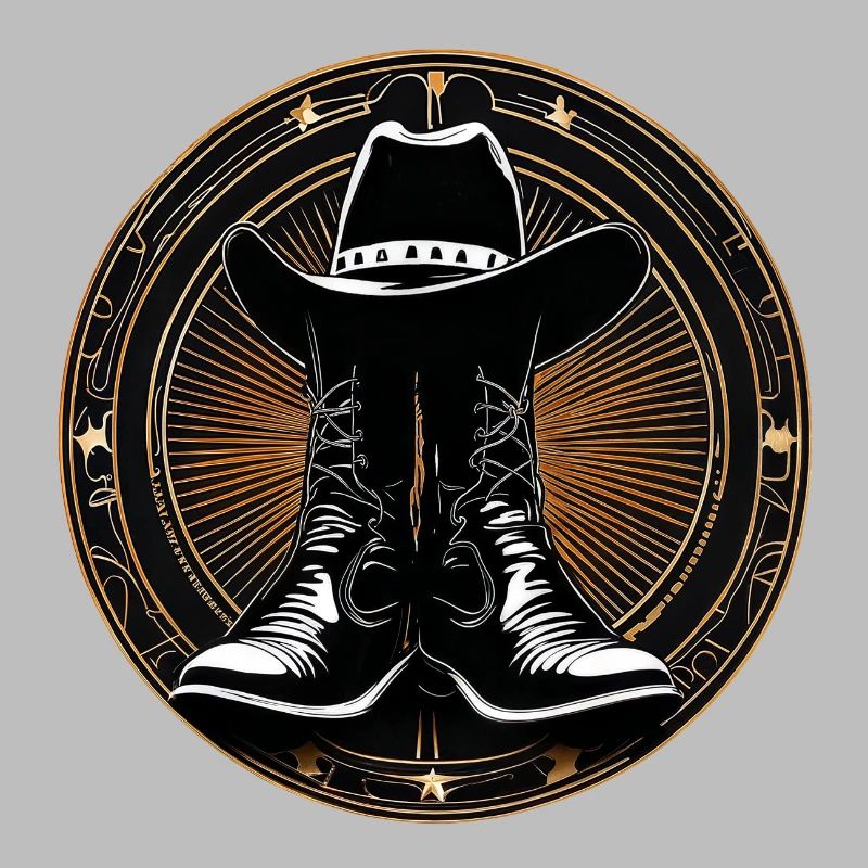 Cowboy boots in circle pattern