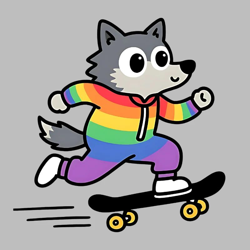 Rainbow Wolf Skate