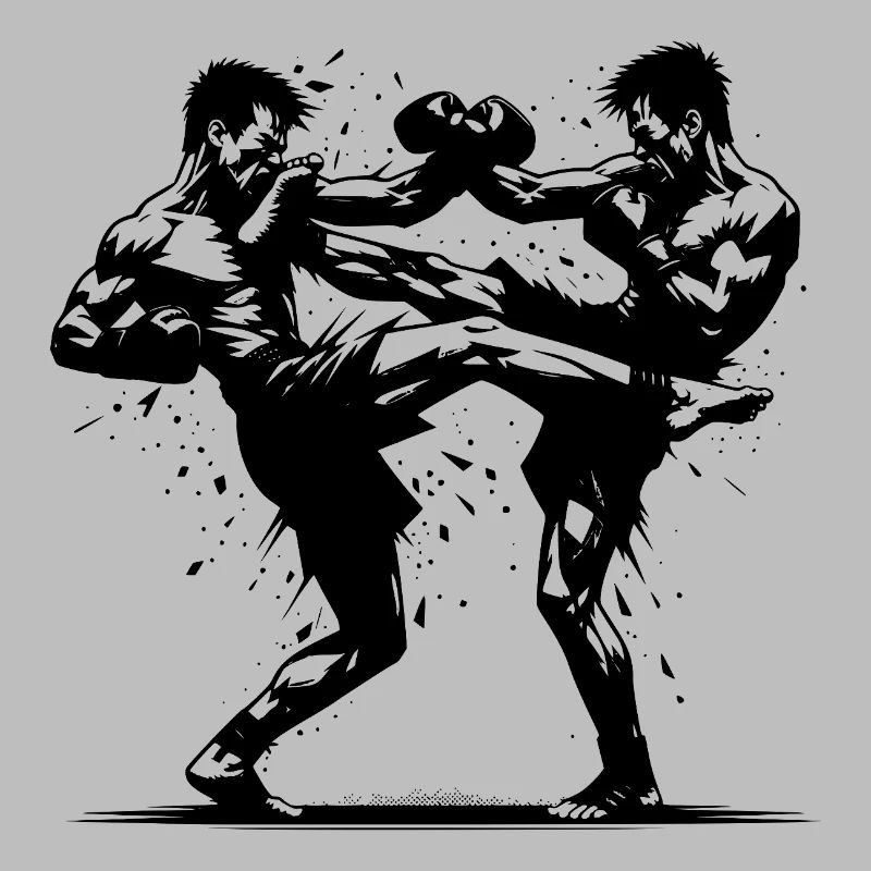 Double Strike Boxe thaïlandaise Le ring brûle violemment