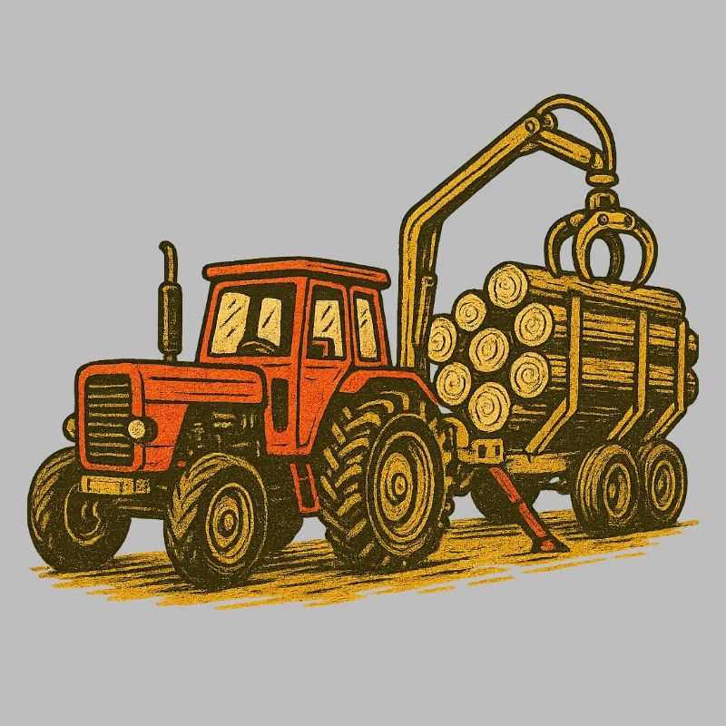 Forsttraktor mit Holzlast