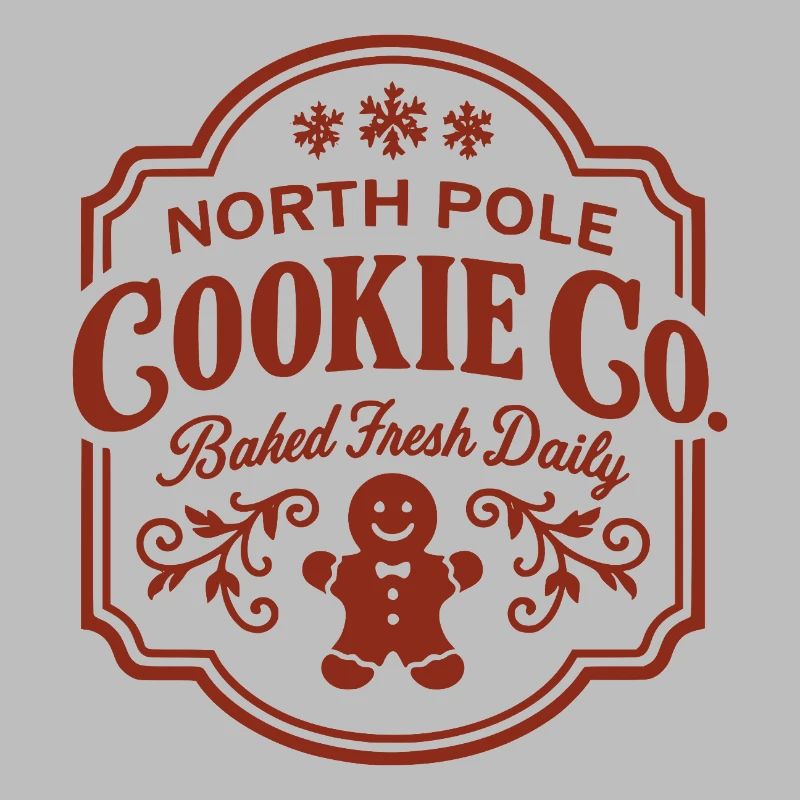 North Pole Cookie Co Logo with Gingerbread