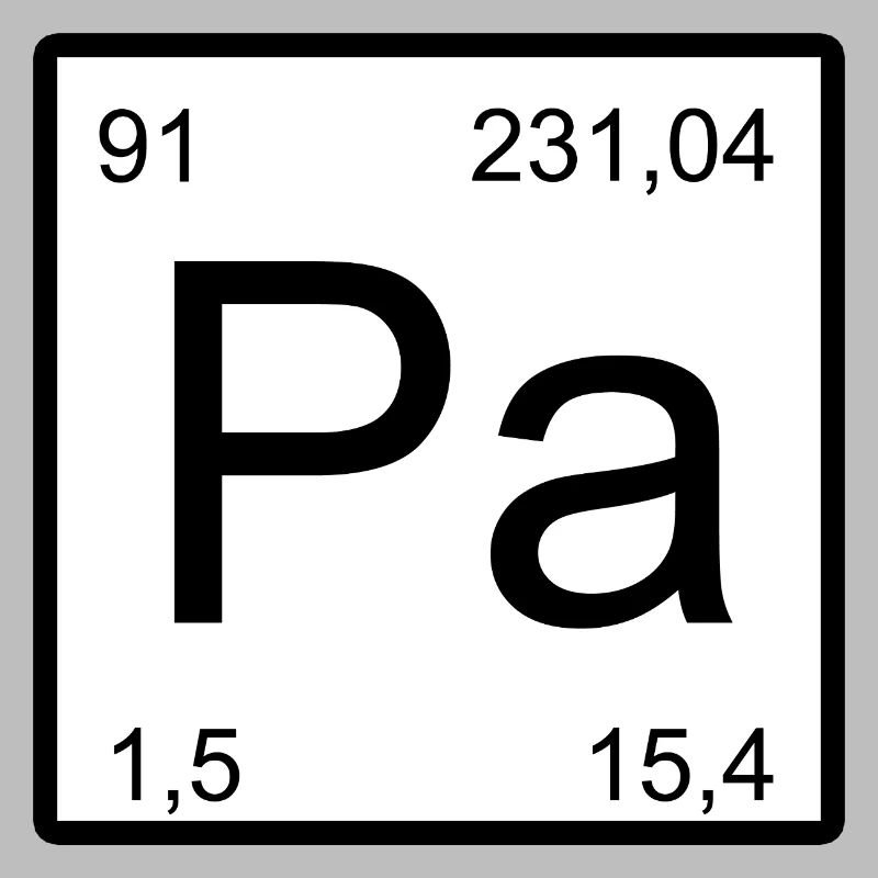 Typographie des éléments Protactinium Pa