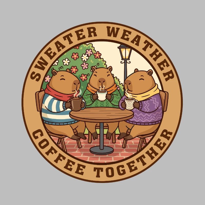 Sweat Capybara Temps Café ensemble