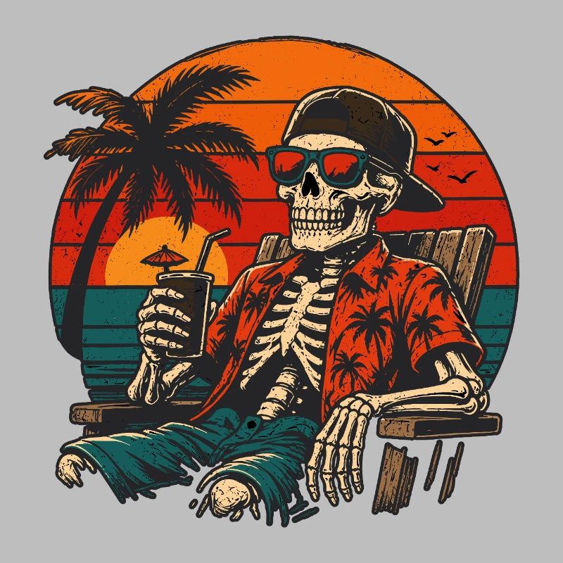 Skeleton Sunset Beach Vacation