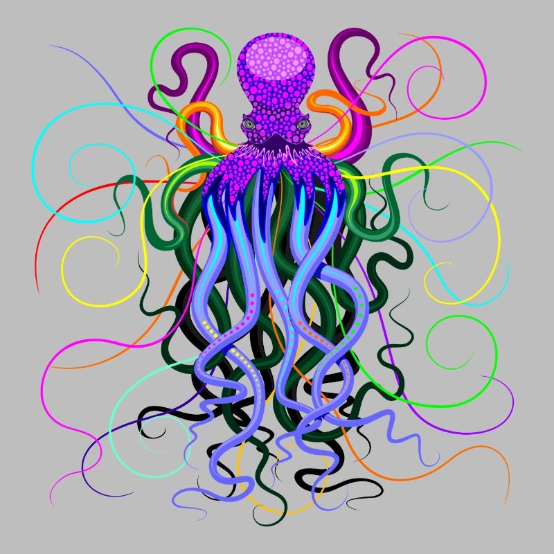 Octopus Trippy Psychedelic Deep Ocean Creature