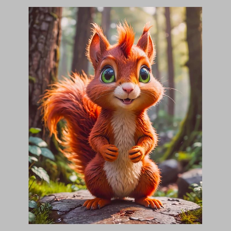 super cute animals in a forest – red squirrel