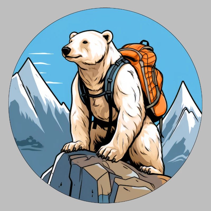 Eisbären Bergsteiger / Wandern Eisbär