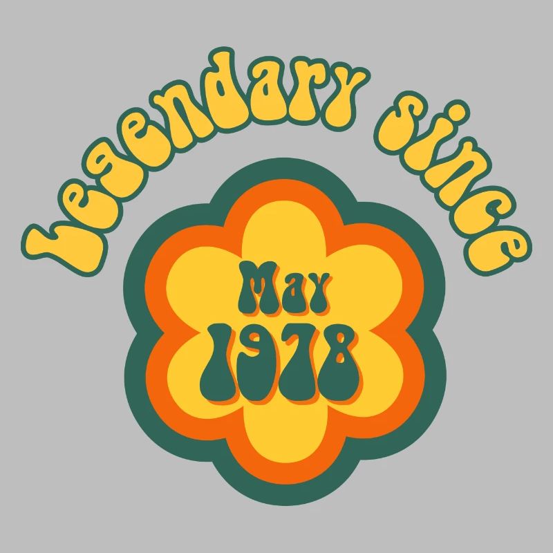 Legendary since May 1978 Geburtstag Retro Flower