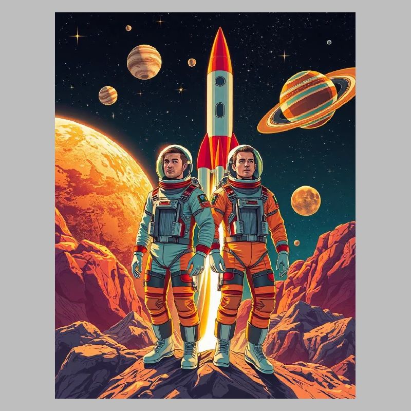 Astronauts on an alien planet