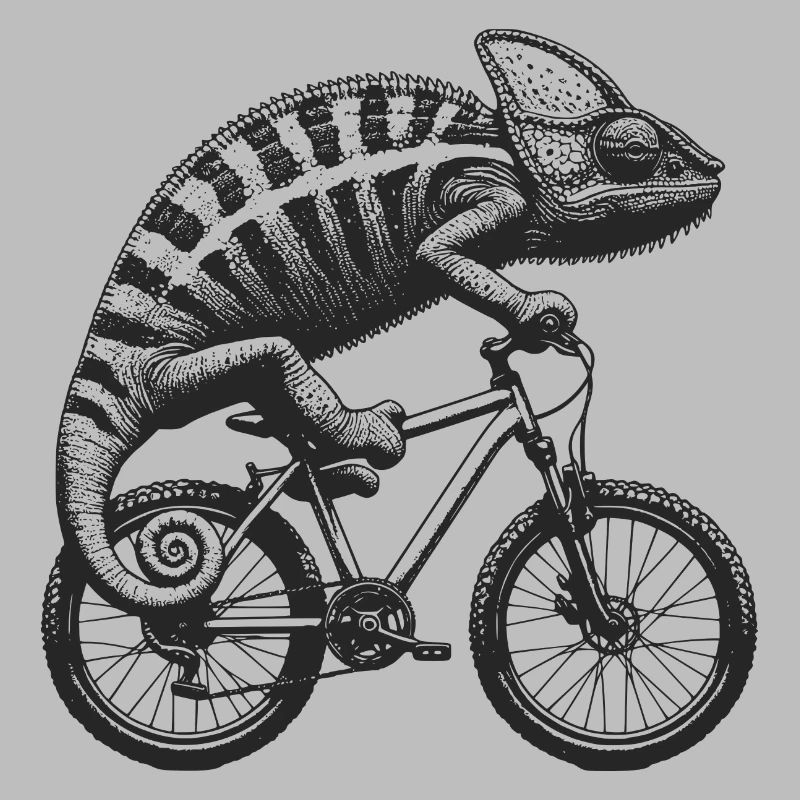 Radfahrendes Chamäleon