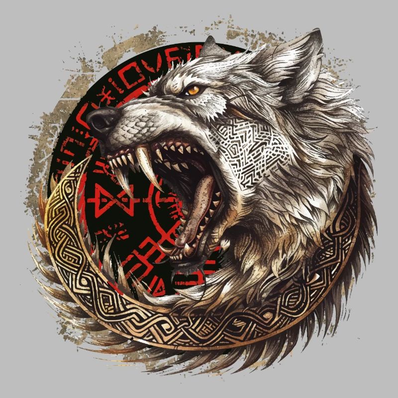 Wikinger Wolf Wölfe Odins Geri & Freki Valhalla