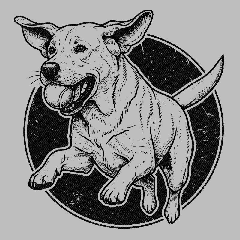Springender Labrador - Vintage Design