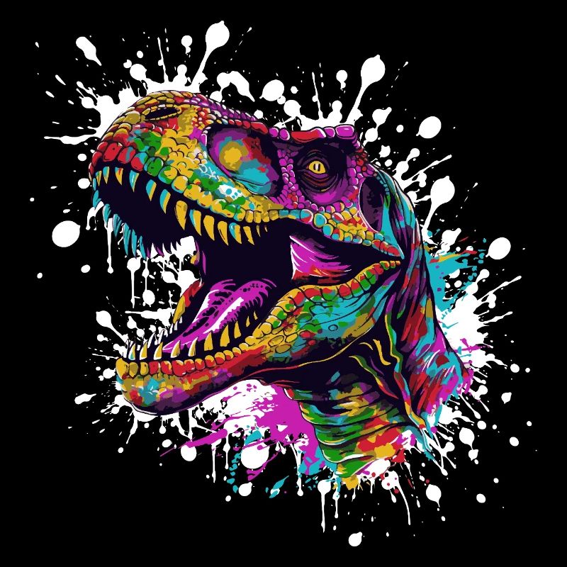 Colorful Dino Splatter