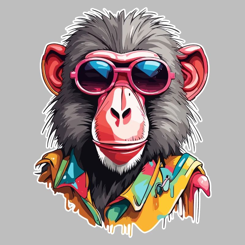 Monkey / Animal / Zoo / Babian / Wild / Comic