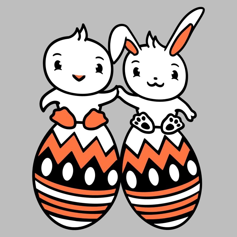 Bunny Bird Chick 2 Friends Large Easter Eggs Huge