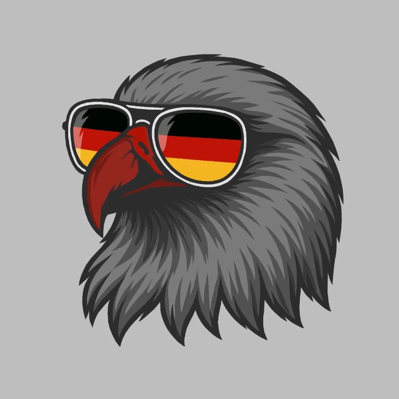 German Eagle with flag in DE glasses