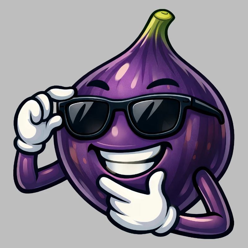Dessin animé Fig Cool Fruit Summer Fruit