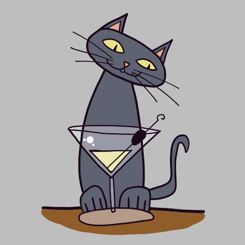 Chat avec martini