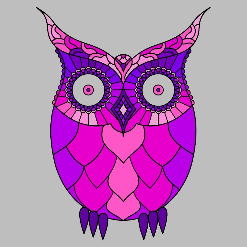 Stylized Purple Steampunk Owl