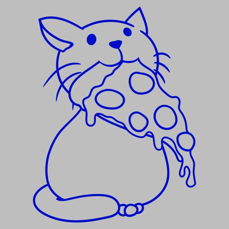 Chat mangeant du salami Pizza Faim Restauration rapide