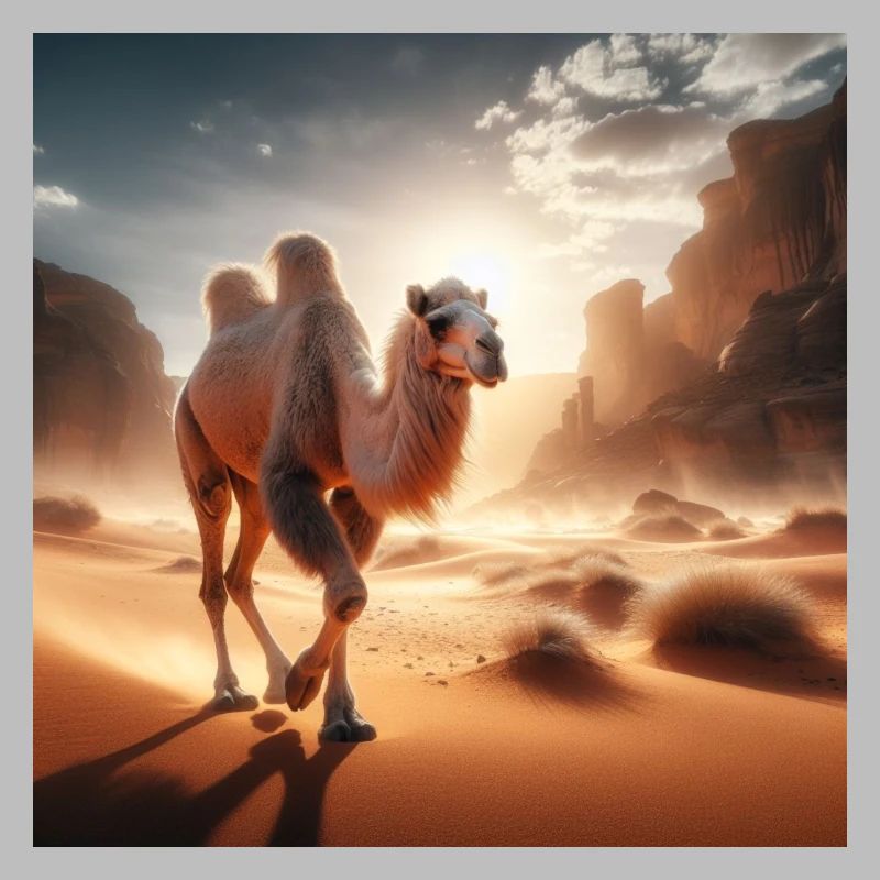 echtes Kamel in der Wüste A4