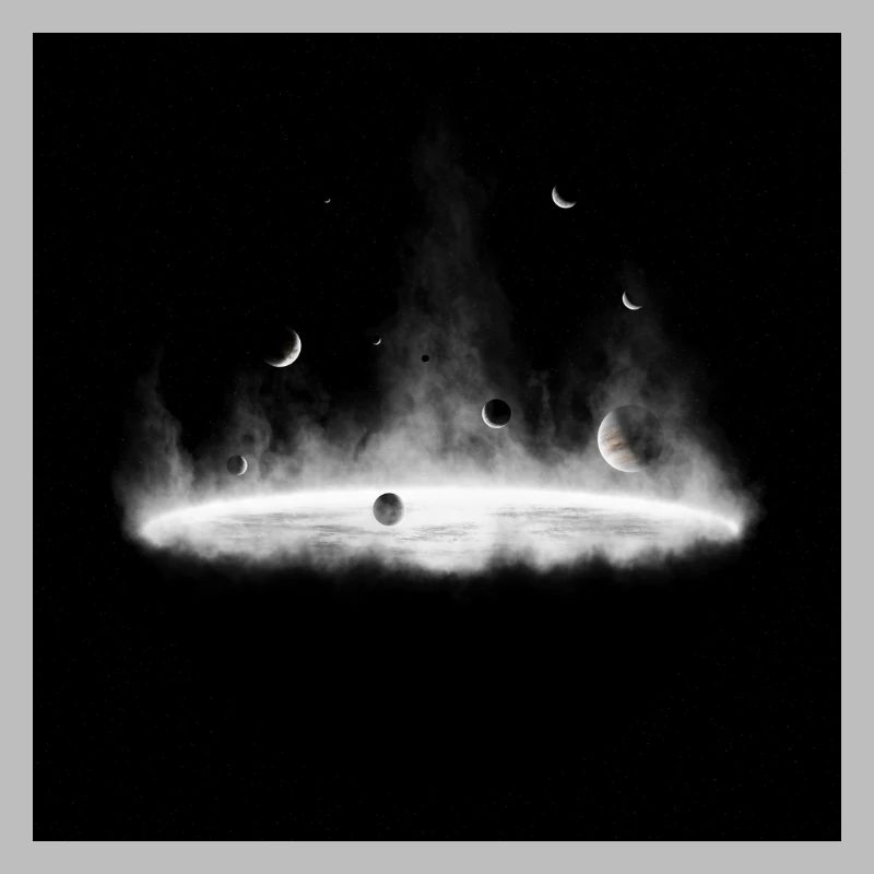 Nebulae Fire Silhouette on Dark Grey