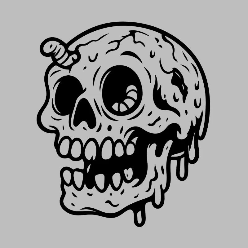 Skull Comic Art Black And White