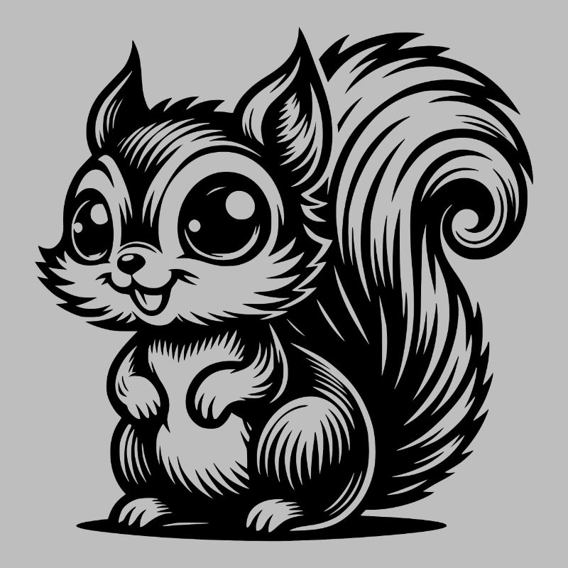 Kleines lachendes Eichhörnchen Kinder Zeichnung