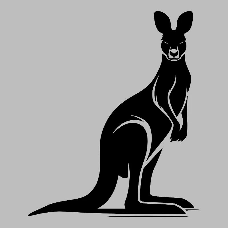 Wild animal silhouette with typical kangaroo pose