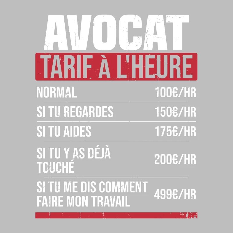Avocat tarif à l'heure idée cadeau humour