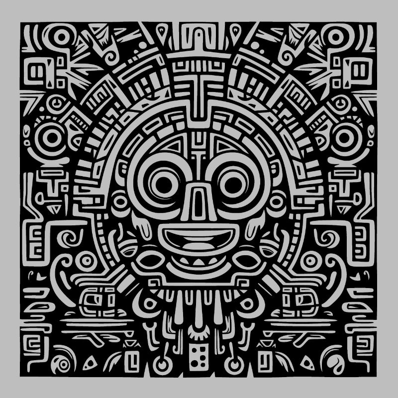 Inca, Aztec, Mayan pattern, artwork black