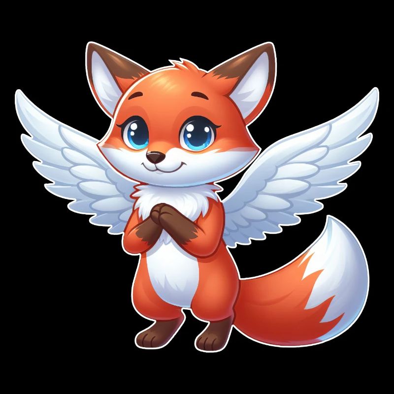 Süßer Fuchs Engel Comic Flügel