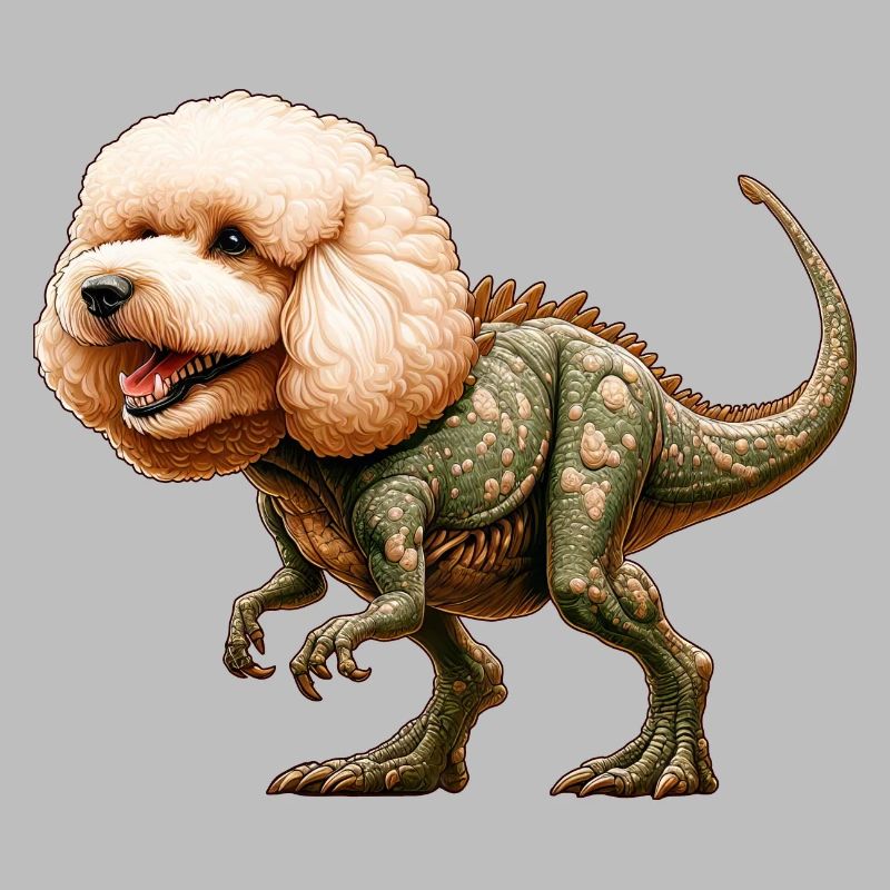Poodle T-Rex Hybrid Mythical Creature Design