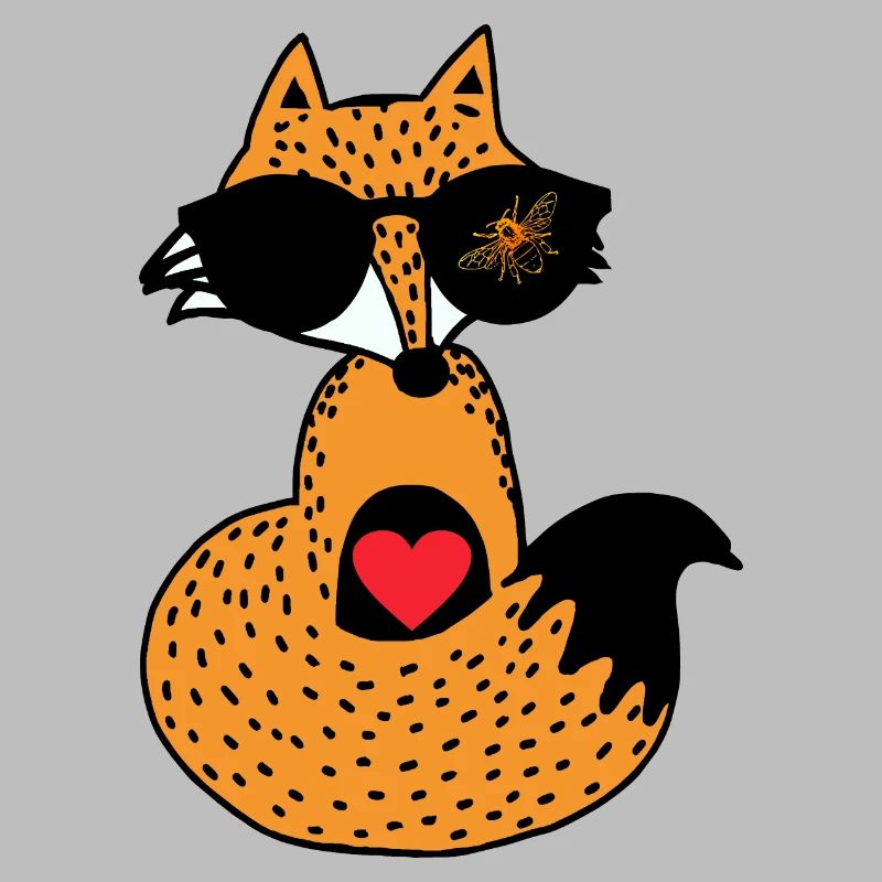 Fuchs "Cool" mit Biene auf Brille