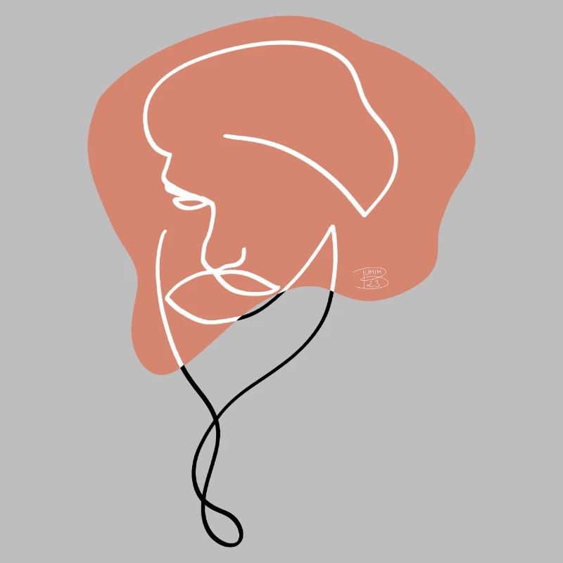 "Mann mit Bart", Boho Line Art Design, "Faces"