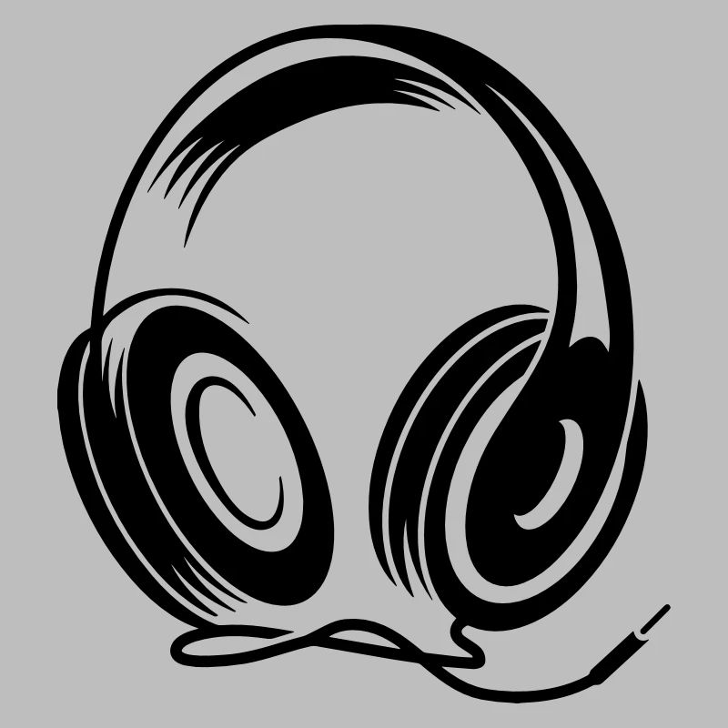 Kopfhörer mit Kabel im Stencil Stil