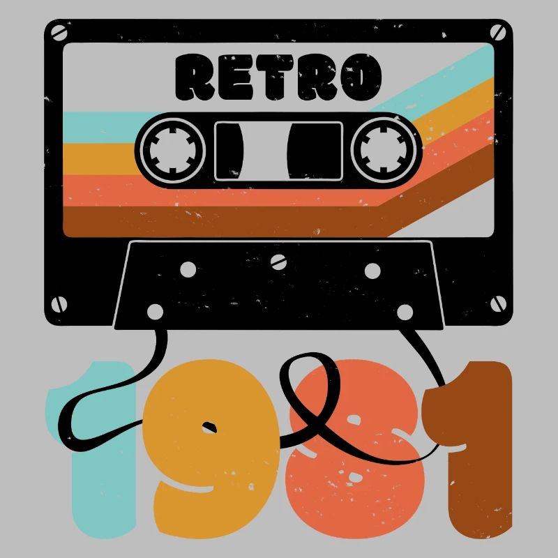 Retro Rainbow 80s Cassette Text