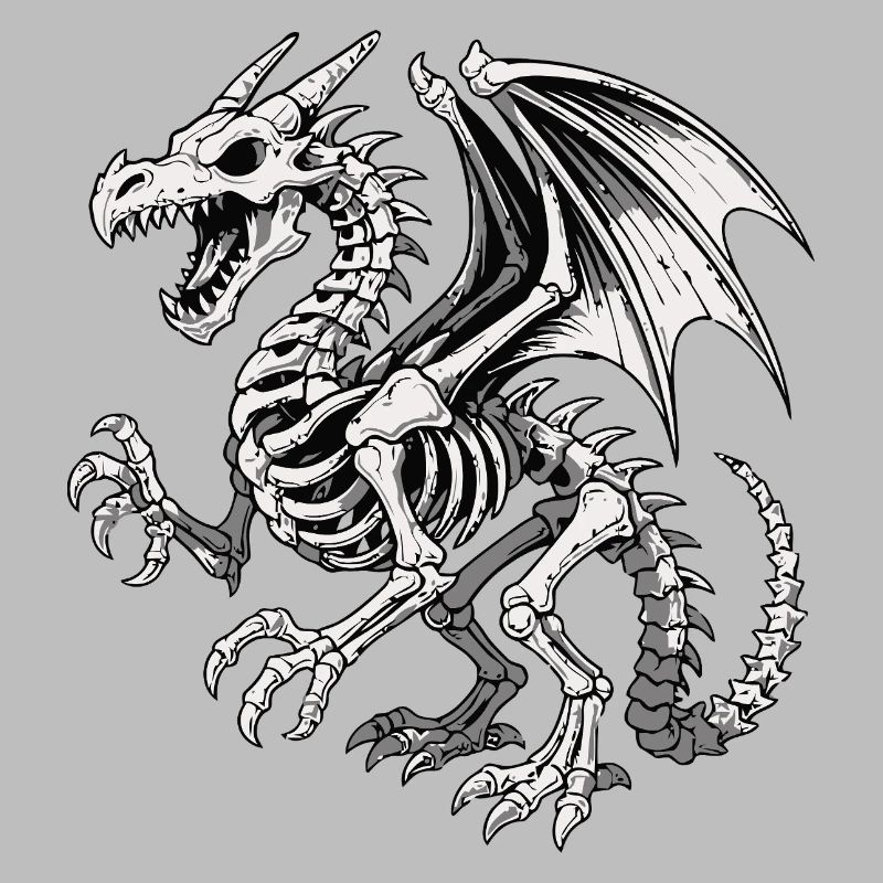 Celestial Dragon Skeleton Illustration