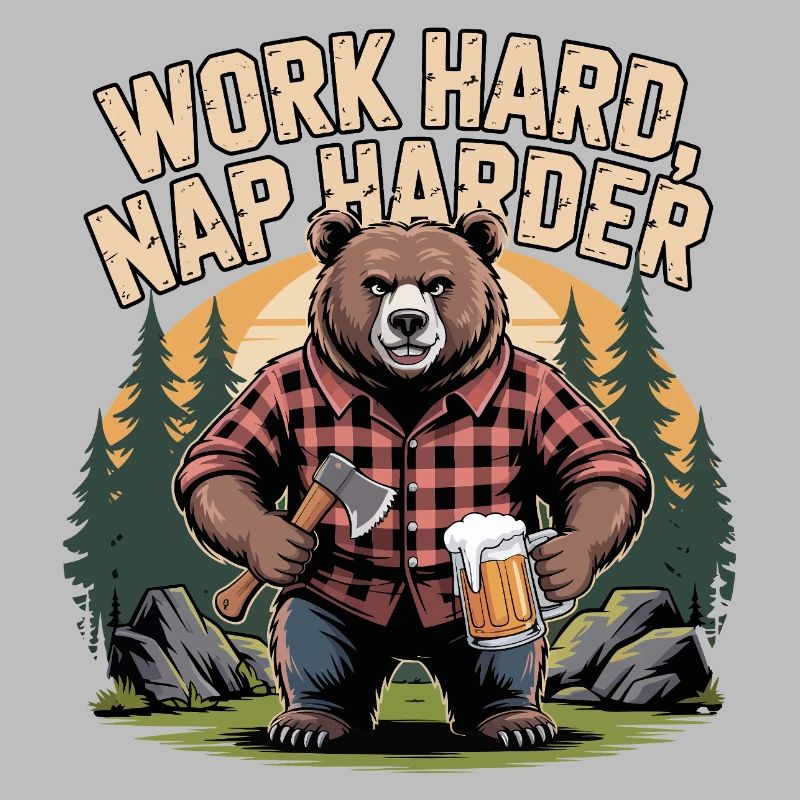 Travaille dur, fais la sieste, plus dur, ours