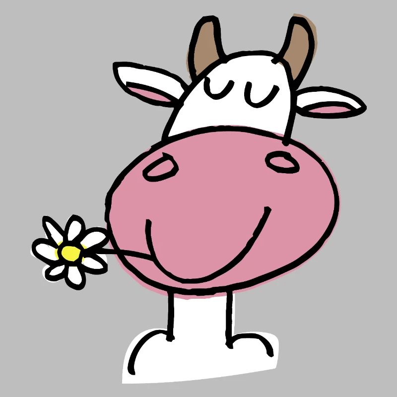 Vache Joyeuse et Fleur Délicate